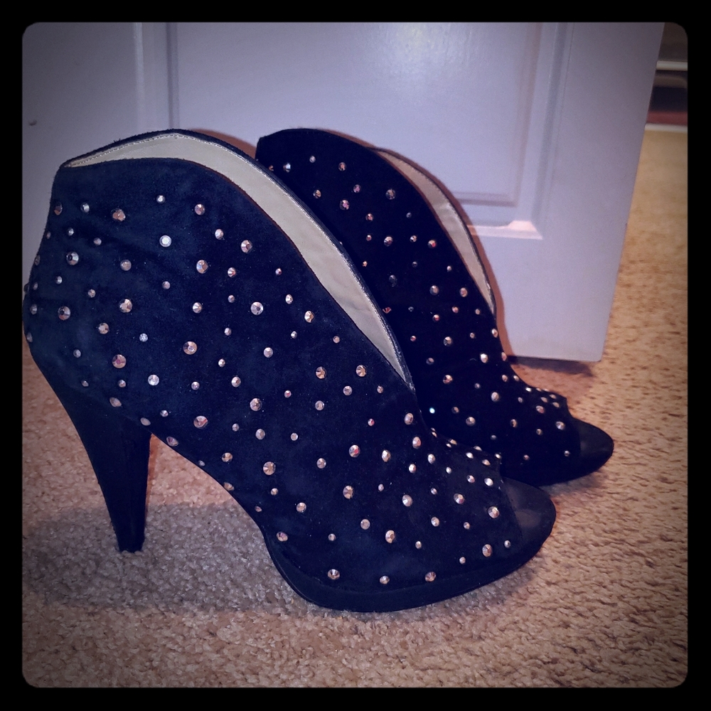 Black Studded Mules